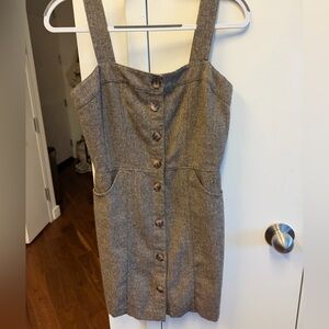 Copper Key Gray Button-Front Mini Dress